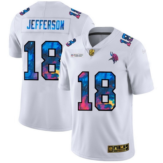 Minnesota Vikings 18 Justin Jefferson Men White Nike Multi Color 2020 NFL Crucial Catch Limited NFL Jersey Minnesota Vikings 18 Justin Jefferson Men White Nike Multi Color 2020 NFL Crucial Catch Limited NFL Jersey