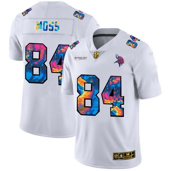 Minnesota Vikings 84 Randy Moss Men White Nike Multi Color 2020 NFL Crucial Catch Limited NFL Jersey Minnesota Vikings 84 Randy Moss Men White Nike Multi Color 2020 NFL Crucial Catch Limited NFL Jersey