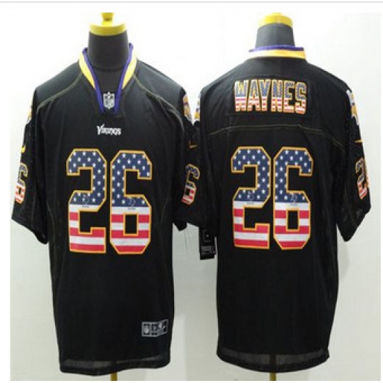 New Minnesota Vikings #26 Trae Waynes Black Mens Stitched NFL Elite USA Flag Fashion Jersey New Minnesota Vikings #26 Trae Waynes Black Mens Stitched NFL Elite USA Flag Fashion Jersey
