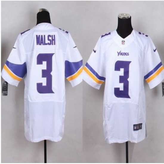 New Minnesota Vikings #3 Blair Walsh White Men Stitched NFL Elite Jersey New Minnesota Vikings #3 Blair Walsh White Men Stitched NFL Elite Jersey