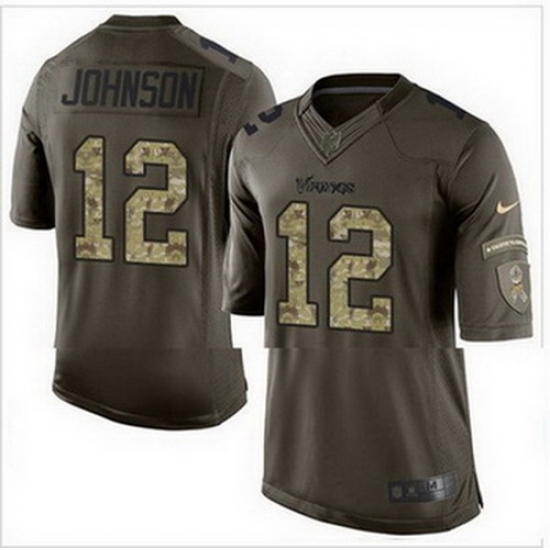 Nike Minnesota Vikings #12 Charles Johnson Green Mens Stitched NFL Limited Salute to Service Jersey