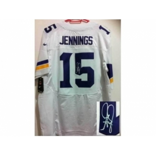 Nike Minnesota Vikings 15 Greg Jennings white Elite signature NFL Jersey Nike Minnesota Vikings 15 Greg Jennings white Elite signature NFL Jersey