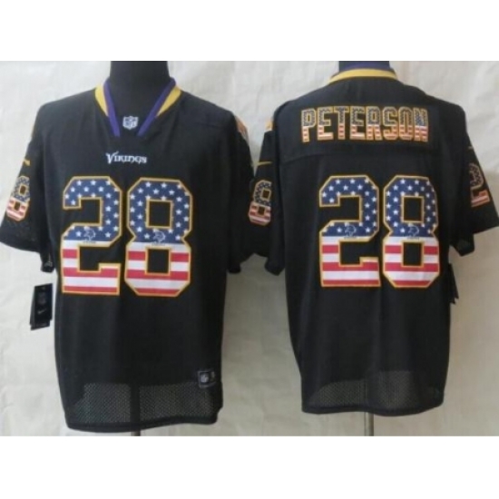 Nike Minnesota Vikings 28 Adrian Peterson Black Elite USA Flag Fashion NFL Jersey Nike Minnesota Vikings 28 Adrian Peterson Black Elite USA Flag Fashion NFL Jersey