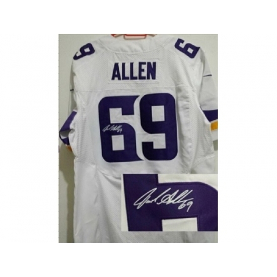 Nike Minnesota Vikings 69 Jared Allen White Elite Signed NFL Jersey Nike Minnesota Vikings 69 Jared Allen White Elite Signed NFL Jersey