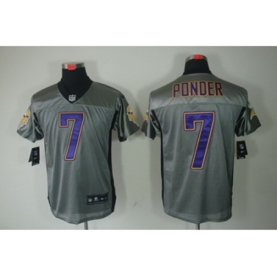 Nike Minnesota Vikings 7 Christian Ponder Grey Elite Shadow NFL Jersey Nike Minnesota Vikings 7 Christian Ponder Grey Elite Shadow NFL Jersey