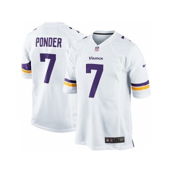 Nike Minnesota Vikings 7 Christian Ponder White Game NFL Jersey Nike Minnesota Vikings 7 Christian Ponder White Game NFL Jersey