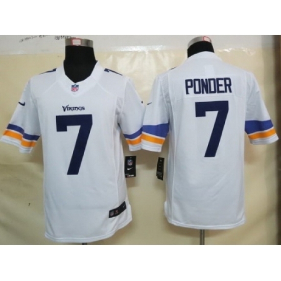 Nike Minnesota Vikings 7 Christian Ponder White Limited NFL Jersey Nike Minnesota Vikings 7 Christian Ponder White Limited NFL Jersey