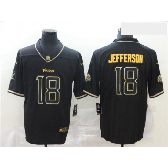 Nike Vikings 18 Justin Jefferson Black Gold Vapor Untouchable Limited Jersey Nike Vikings 18 Justin Jefferson Black Gold Vapor Untouchable Limited Jersey
