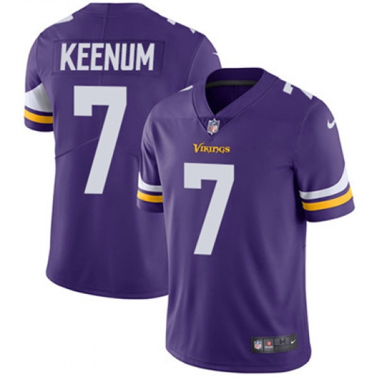 Nike Vikings #7 Case Keenum Purple Team Color Mens Stitched NFL Vapor Untouchable Limited Jersey Nike Vikings #7 Case Keenum Purple Team Color Mens Stitched NFL Vapor Untouchable Limited Jersey
