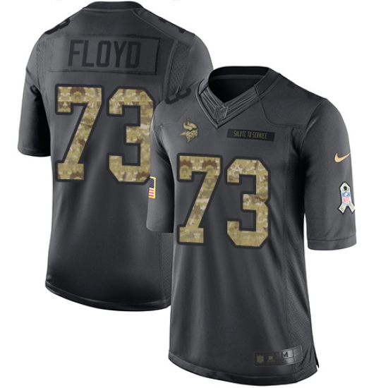 Nike Vikings #73 Sharrif Floyd Black Mens Stitched NFL Limited 2016 Salute To Service Jersey Nike Vikings #73 Sharrif Floyd Black Mens Stitched NFL Limited 2016 Salute To Service Jersey