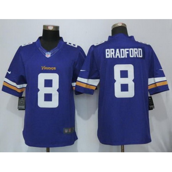 Nike Vikings #8 Sam Bradford Purple Team Color Mens Stitched NFL Limited Jersey Nike Vikings #8 Sam Bradford Purple Team Color Mens Stitched NFL Limited Jersey