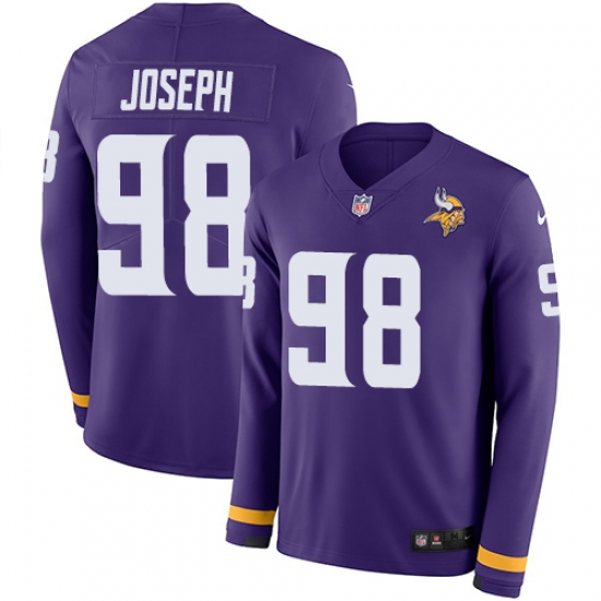 Nike Vikings #98 Linval Joseph Purple Team Color Men Stitched NFL Limited Therma Long Sleeve Jersey Nike Vikings #98 Linval Joseph Purple Team Color Men Stitched NFL Limited Therma Long Sleeve Jersey
