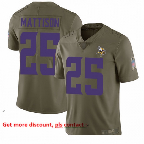 Vikings 25 Alexander Mattison Olive Men Stitched Football Limited 2017 Salute to Service Jersey Vikings 25 Alexander Mattison Olive Men Stitched Football Limited 2017 Salute to Service Jersey