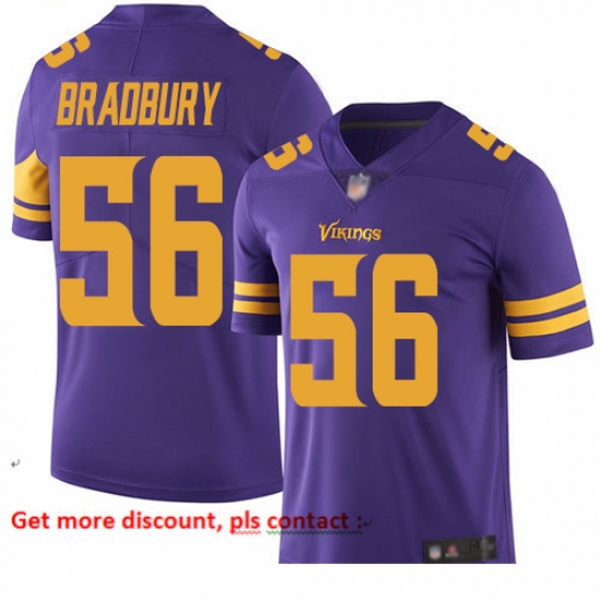 Vikings 56 Garrett Bradbury Purple Men Stitched Football Limited Rush Jersey Vikings 56 Garrett Bradbury Purple Men Stitched Football Limited Rush Jersey