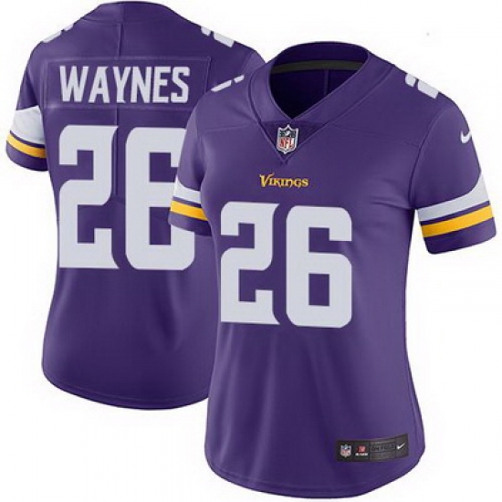Nike Vikings #26 Trae Waynes Purple Team Color Womens Stitched NFL Vapor Untouchable Limited Jersey Nike Vikings #26 Trae Waynes Purple Team Color Womens Stitched NFL Vapor Untouchable Limited Jersey