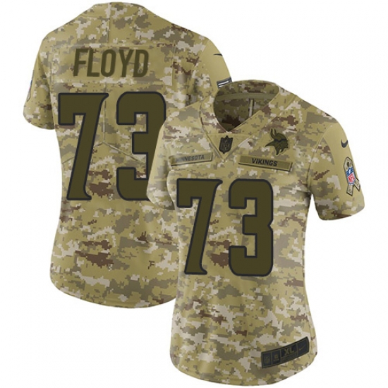 Nike Vikings #73 Sharrif Floyd Camo Women Stitched NFL Limited 2018 Salute to Service Jersey Nike Vikings #73 Sharrif Floyd Camo Women Stitched NFL Limited 2018 Salute to Service Jersey