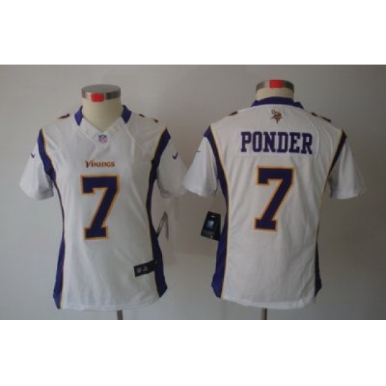 Nike Women Minnesota Vikings #7 Ponder White(Women Limited Jerseys) Nike Women Minnesota Vikings #7 Ponder White(Women Limited Jerseys)