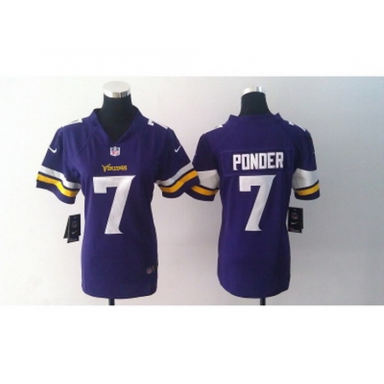 Nike women Minnesota Vikings #7 Christian Ponder Purple Jerseys Nike women Minnesota Vikings #7 Christian Ponder Purple Jerseys