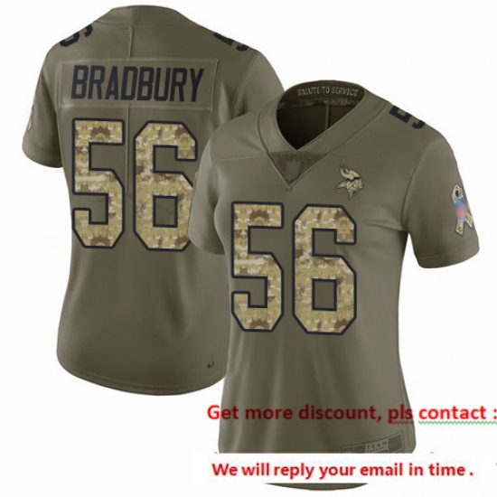 Vikings 56 Garrett Bradbury Olive Camo Women Stitched Football Limited 2017 Salute to Service Jersey Vikings 56 Garrett Bradbury Olive Camo Women Stitched Football Limited 2017 Salute to Service Jersey