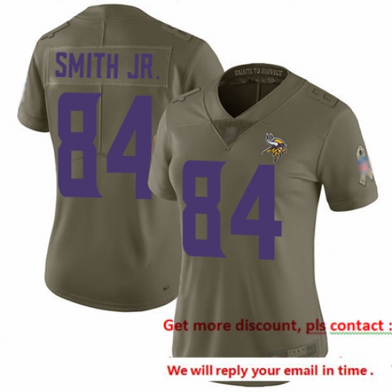 Vikings 84 Irv Smith Jr Olive Women Stitched Football Limited 2017 Salute to Service Jersey Vikings 84 Irv Smith Jr Olive Women Stitched Football Limited 2017 Salute to Service Jersey