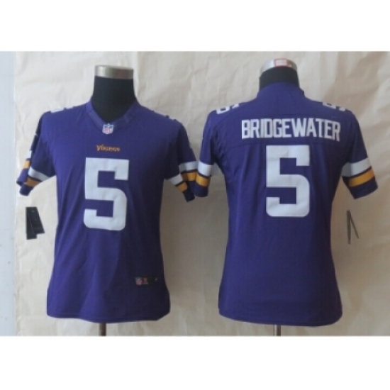 Women New Nike Minnesota Vikings #5 Bridgewater Purple Jerseys Women New Nike Minnesota Vikings #5 Bridgewater Purple Jerseys