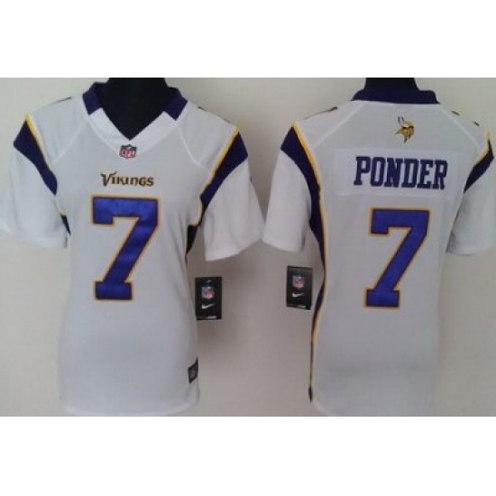 Women Nike Minnesota Vikings 7# Christian Ponder White Nike NFL Jerseys Women Nike Minnesota Vikings 7# Christian Ponder White Nike NFL Jerseys