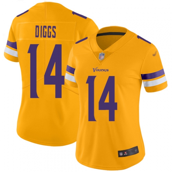 Women Vikings 14 Stefon Diggs Gold Stitched Football Limited Inverted Legend Jersey Women Vikings 14 Stefon Diggs Gold Stitched Football Limited Inverted Legend Jersey