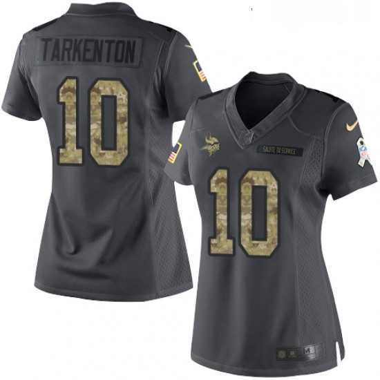 Womens Nike Minnesota Vikings 10 Fran Tarkenton Limited Black 2016 Salute to Service NFL Jersey Womens Nike Minnesota Vikings 10 Fran Tarkenton Limited Black 2016 Salute to Service NFL Jersey
