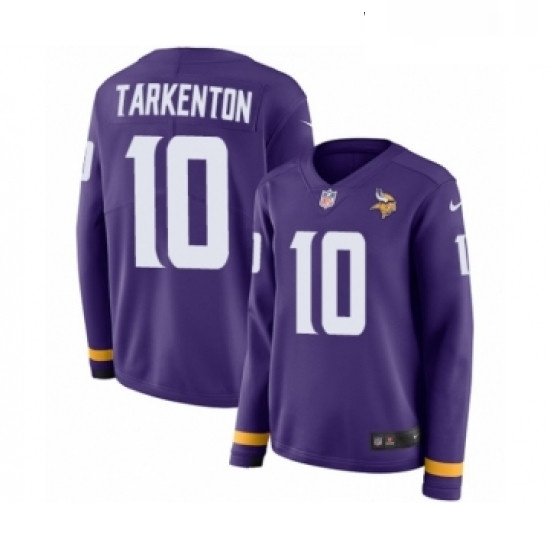 Womens Nike Minnesota Vikings 10 Fran Tarkenton Limited Purple Therma Long Sleeve NFL Jersey Womens Nike Minnesota Vikings 10 Fran Tarkenton Limited Purple Therma Long Sleeve NFL Jersey
