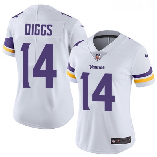 Womens Nike Minnesota Vikings 14 Stefon Diggs White Vapor Untouchable Limited Player NFL Jersey Womens Nike Minnesota Vikings 14 Stefon Diggs White Vapor Untouchable Limited Player NFL Jersey