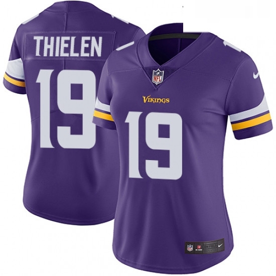Womens Nike Minnesota Vikings 19 Adam Thielen Purple Team Color Vapor Untouchable Limited Player NFL Jersey Womens Nike Minnesota Vikings 19 Adam Thielen Purple Team Color Vapor Untouchable Limited Player NFL Jersey