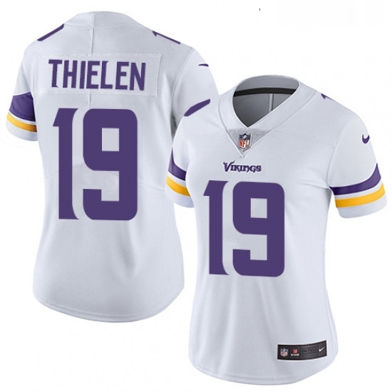 Womens Nike Minnesota Vikings 19 Adam Thielen White Vapor Untouchable Limited Player NFL Jersey Womens Nike Minnesota Vikings 19 Adam Thielen White Vapor Untouchable Limited Player NFL Jersey