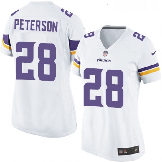 Womens Nike Minnesota Vikings 28 Adrian Peterson Game White NFL Jersey Womens Nike Minnesota Vikings 28 Adrian Peterson Game White NFL Jersey
