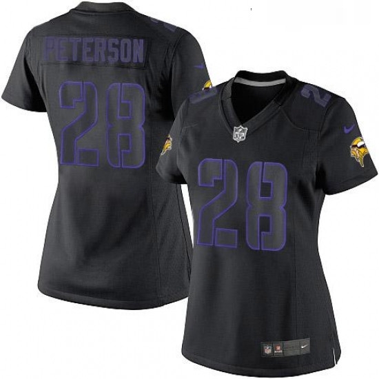 Womens Nike Minnesota Vikings 28 Adrian Peterson Limited Black Impact NFL Jersey Womens Nike Minnesota Vikings 28 Adrian Peterson Limited Black Impact NFL Jersey