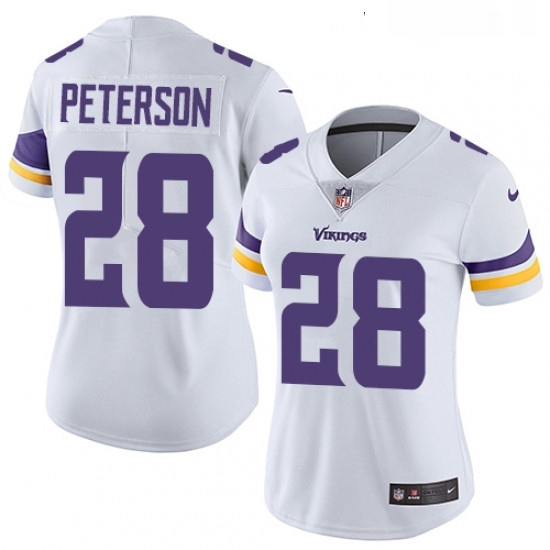 Womens Nike Minnesota Vikings 28 Adrian Peterson White Vapor Untouchable Limited Player NFL Jersey Womens Nike Minnesota Vikings 28 Adrian Peterson White Vapor Untouchable Limited Player NFL Jersey