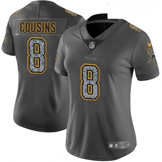 Womens Nike Minnesota Vikings 8 Kirk Cousins Gray Static Vapor Untouchable Limited NFL Jersey Womens Nike Minnesota Vikings 8 Kirk Cousins Gray Static Vapor Untouchable Limited NFL Jersey