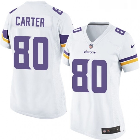 Womens Nike Minnesota Vikings 80 Cris Carter Game White NFL Jersey Womens Nike Minnesota Vikings 80 Cris Carter Game White NFL Jersey