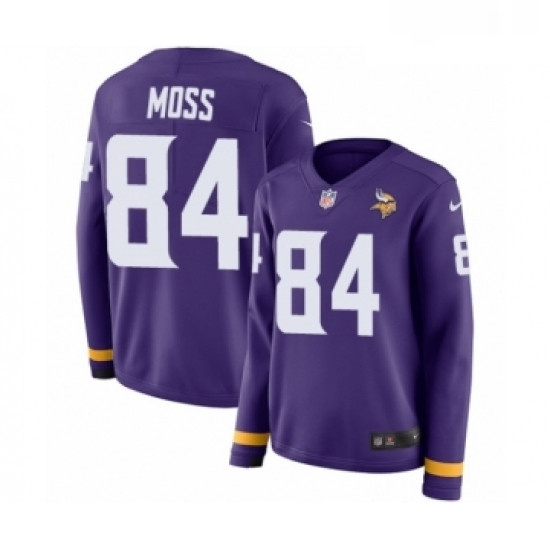 Womens Nike Minnesota Vikings 84 Randy Moss Limited Purple Therma Long Sleeve NFL Jersey Womens Nike Minnesota Vikings 84 Randy Moss Limited Purple Therma Long Sleeve NFL Jersey