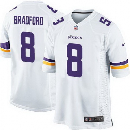 Nike Vikings #8 Sam Bradford White Youth Stitched NFL Elite Jersey Nike Vikings #8 Sam Bradford White Youth Stitched NFL Elite Jersey