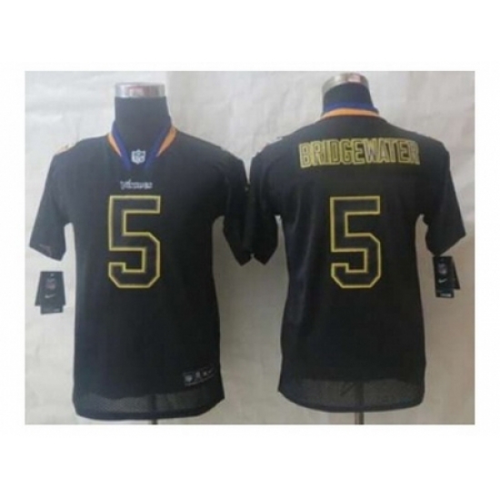 Nike Youth jerseys Minnesota Vikings #5 Bridgewater black[Elite lights out][bridgewater]