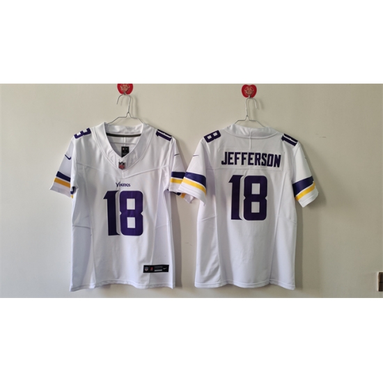 Youth Minnesota Vikings 18 Justin Jefferson White F U S E Vapor Untouchable Limited Stitched Jersey Youth Minnesota Vikings 18 Justin Jefferson White F U S E Vapor Untouchable Limited Stitched Jersey