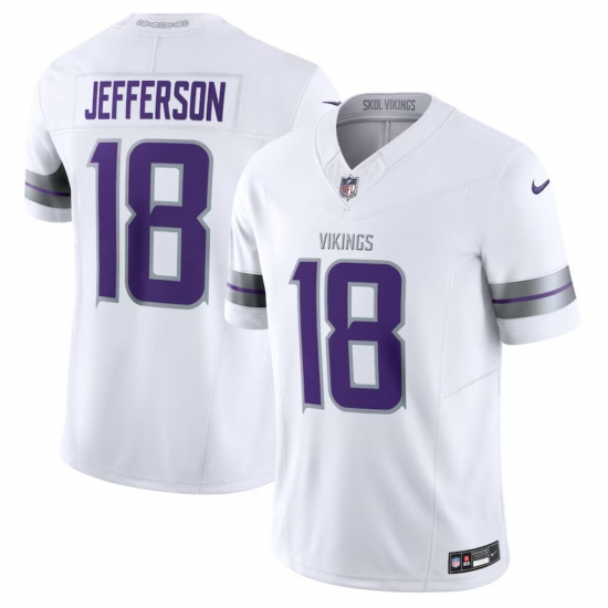 Youth Minnesota Vikings 18 Justin Jefferson White F U S E Winter Warrior Limited Stitched Jersey Youth Minnesota Vikings 18 Justin Jefferson White F U S E Winter Warrior Limited Stitched Jersey