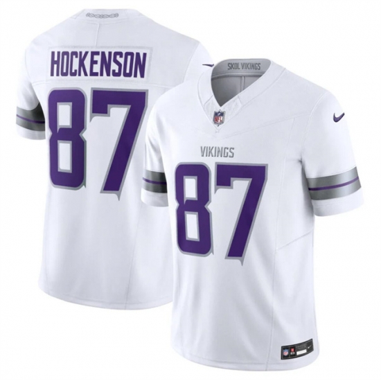 Youth Minnesota Vikings 87 T J Hockenson White F U S E Winter Warrior Limited Stitched Jersey Youth Minnesota Vikings 87 T J Hockenson White F U S E Winter Warrior Limited Stitched Jersey