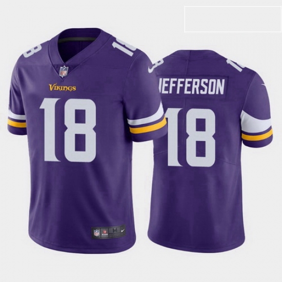 Youth Minnesota Vikings Justin Jefferson #18 Purple Vapor Limited Stitched NFL Jersey Youth Minnesota Vikings Justin Jefferson #18 Purple Vapor Limited Stitched NFL Jersey