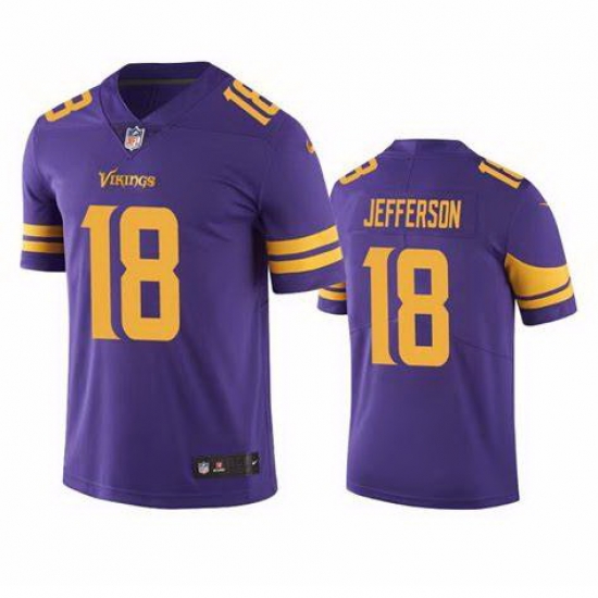 Youth Minnesota Vikings Justin Jefferson #18 Rush Color Stitched NFL Jersey Youth Minnesota Vikings Justin Jefferson #18 Rush Color Stitched NFL Jersey