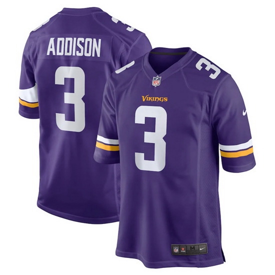 Youth Minnesota Vikings Minnesota Vikings 3 Jordan Addison Purple 2023 Draft Stitched Game Jersey Youth Minnesota Vikings Minnesota Vikings 3 Jordan Addison Purple 2023 Draft Stitched Game Jersey