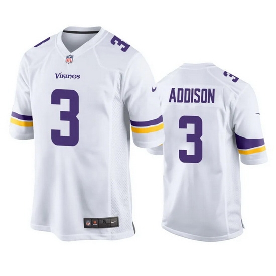 Youth Minnesota Vikings Minnesota Vikings 3 Jordan Addison White 2023 Draft Stitched Game Jersey Youth Minnesota Vikings Minnesota Vikings 3 Jordan Addison White 2023 Draft Stitched Game Jersey