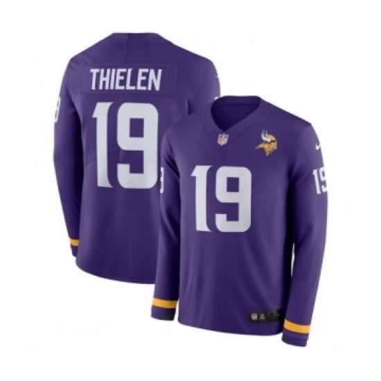 Youth Nike Minnesota Vikings 19 Adam Thielen Limited Purple Therma Long Sleeve NFL Jersey Youth Nike Minnesota Vikings 19 Adam Thielen Limited Purple Therma Long Sleeve NFL Jersey
