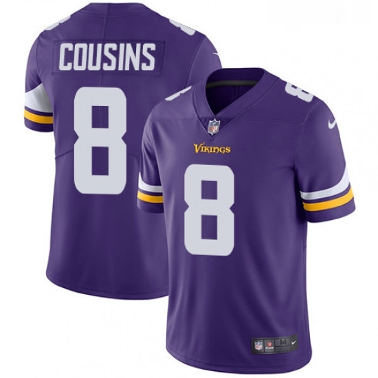 Youth Nike Minnesota Vikings 8 Kirk Cousins Purple Team Color Vapor Untouchable Limited Player NFL Jersey Youth Nike Minnesota Vikings 8 Kirk Cousins Purple Team Color Vapor Untouchable Limited Player NFL Jersey