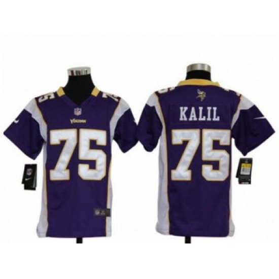Youth Nike NFL Minnesota Vikings #75 Matt Kalil Purple Jerseys Youth Nike NFL Minnesota Vikings #75 Matt Kalil Purple Jerseys